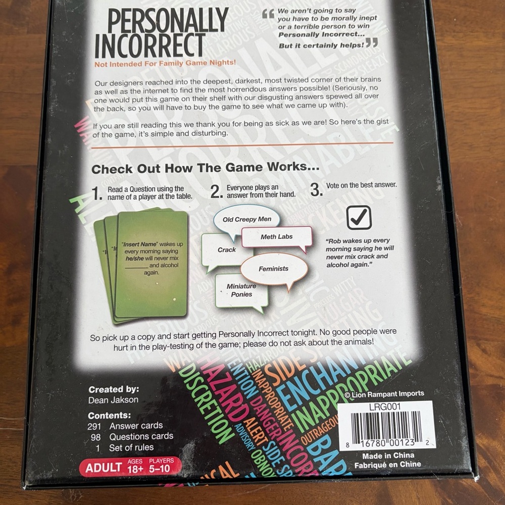 Personally Incorrect Party Game - Picture 2 of 2